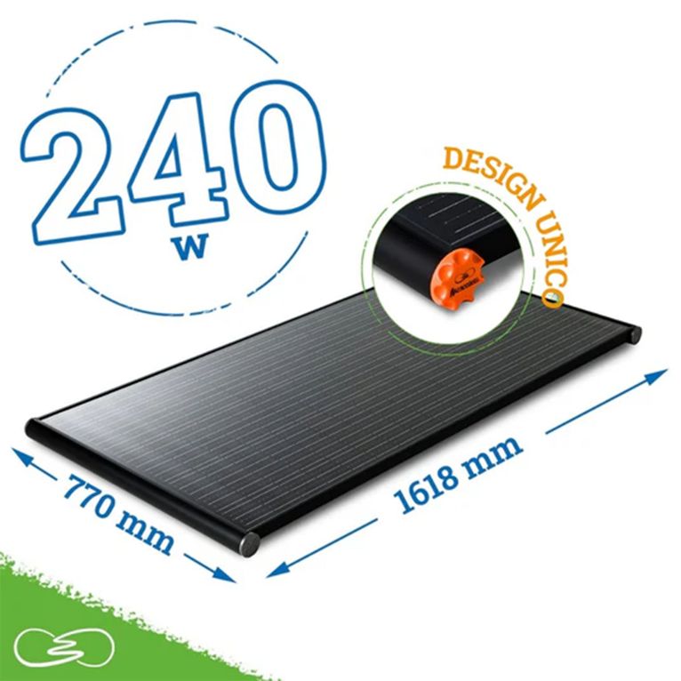 pannello solare 240w 42v black boost perc per camper van e minivan