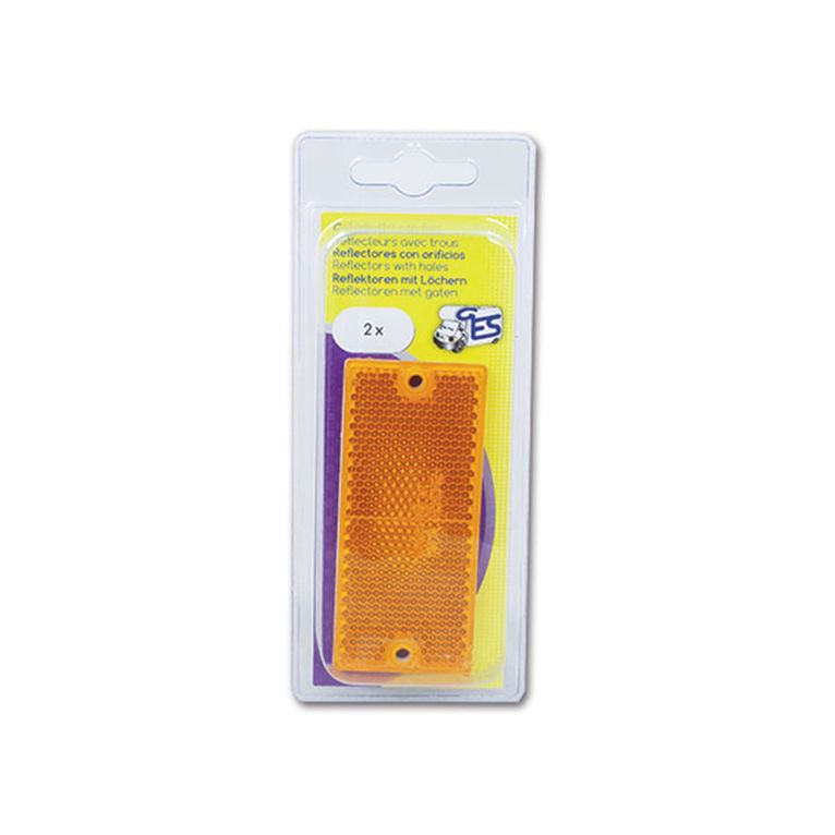 catadiottro con fori • arancione • 105 x 48 • blister