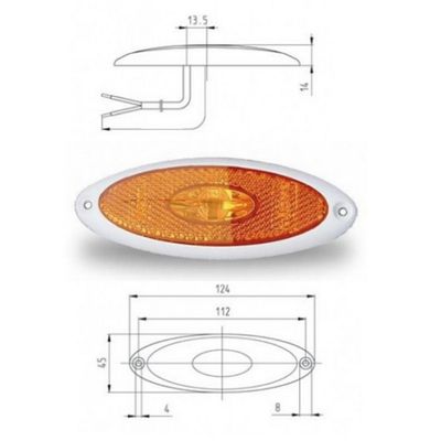 SIDE MARKER A LED ARANCIONE CORNICE SMLR2010-B