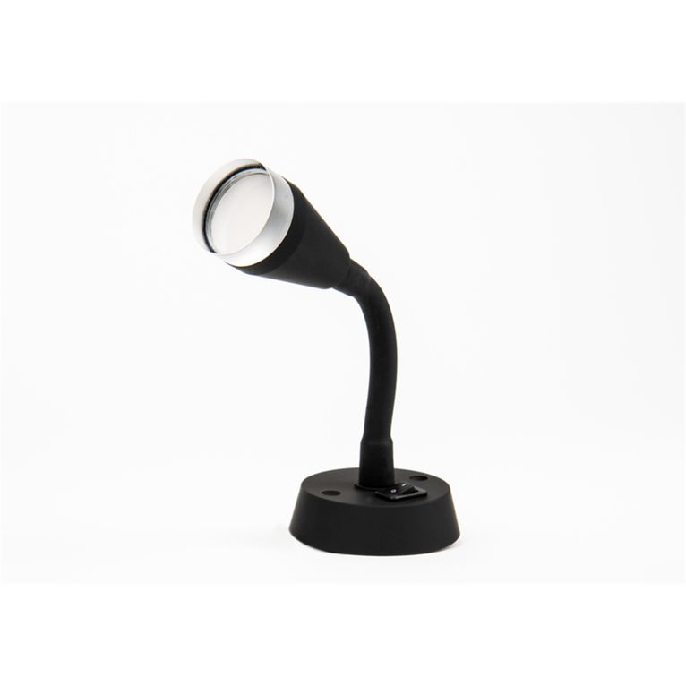 faretto led con braccio flessibile nero 1,8w - carbest