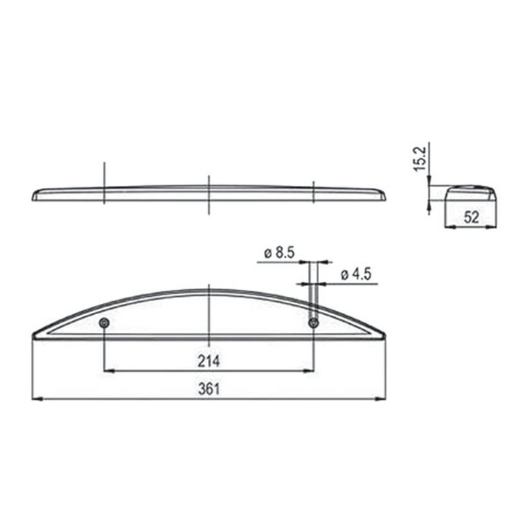 terzo stop a led mezzaluna • rosso