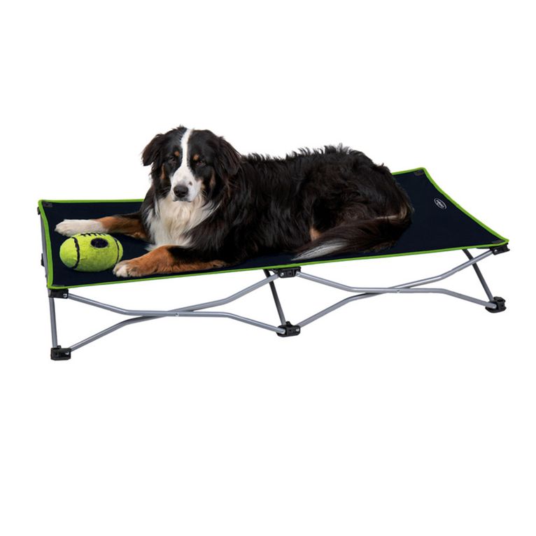 lettino pieghevole per cani momo 122x62 cm nero/lime
