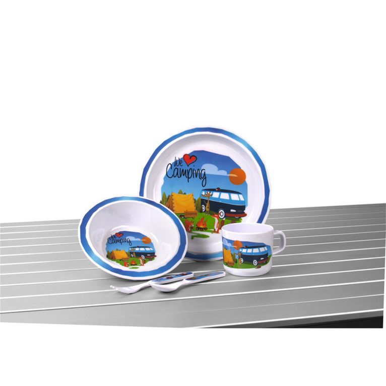 set stoviglie bambini we love camping 5 pz melamina