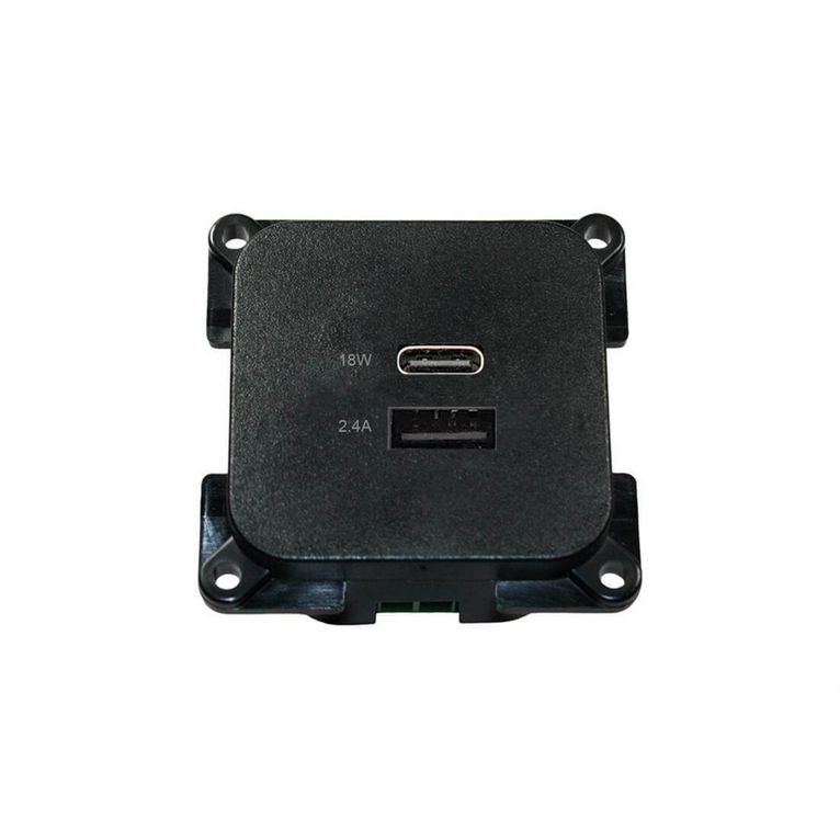 presa usb doppia a+c nera