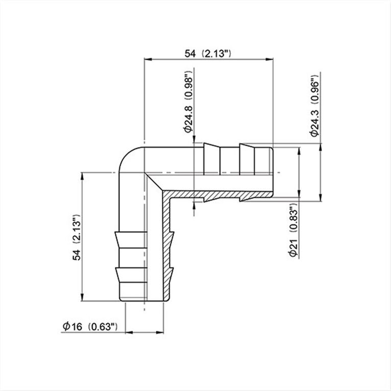 manicotto curvo 90° - ø 25 mm