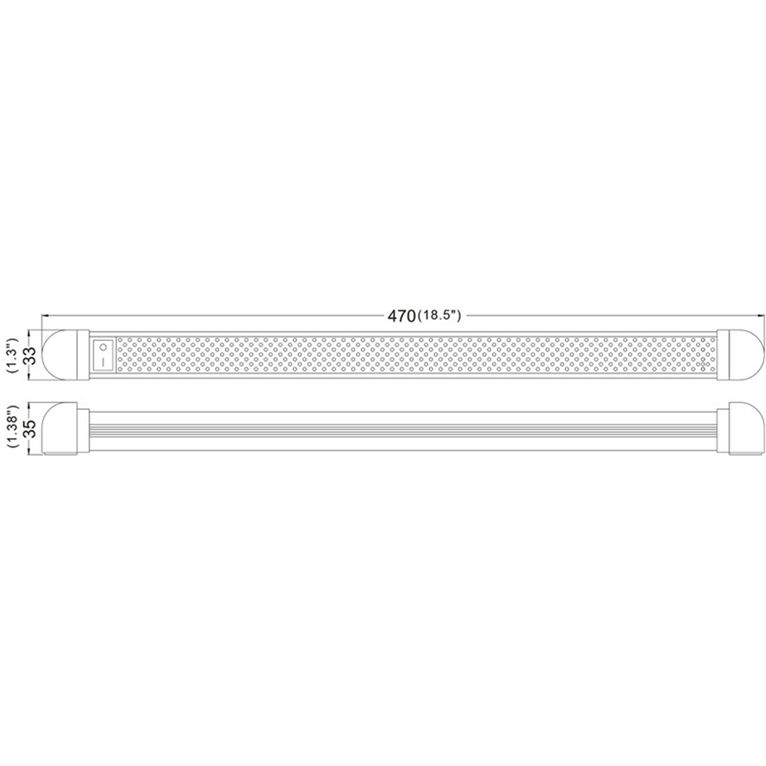 luce lineare led 12v alluminio 470 mm, 30 led - carbest