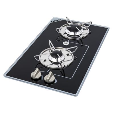 Fornello 2 fuochi con vetro P500xL300xH65 mm 2,8 kW