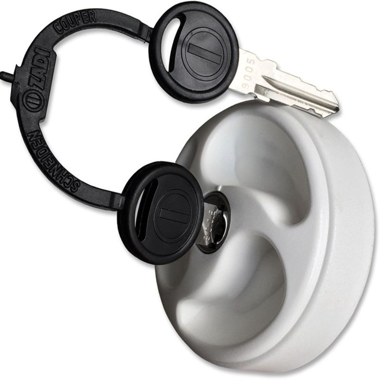 tappo bocchettone a tre razze bianco con rotore e chiavi