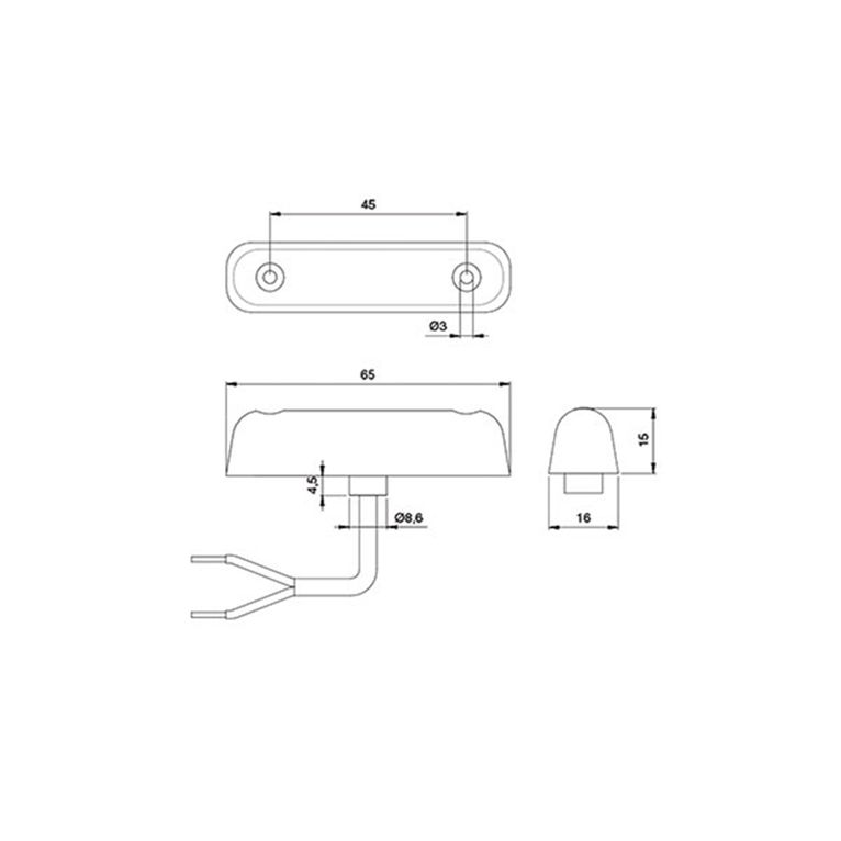 luce ingombro posteriore trasparente a led • s 24-2
