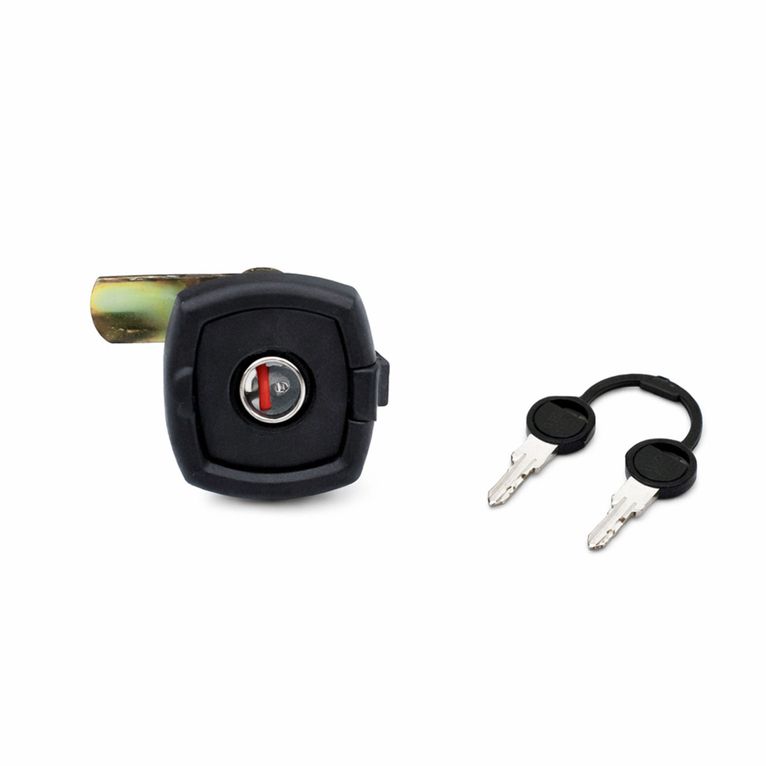 serratura quadrata per portelloni nera con rotore e chia