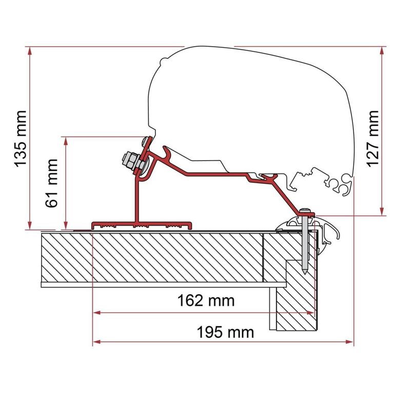 adapter caravan roof600 - fiamma