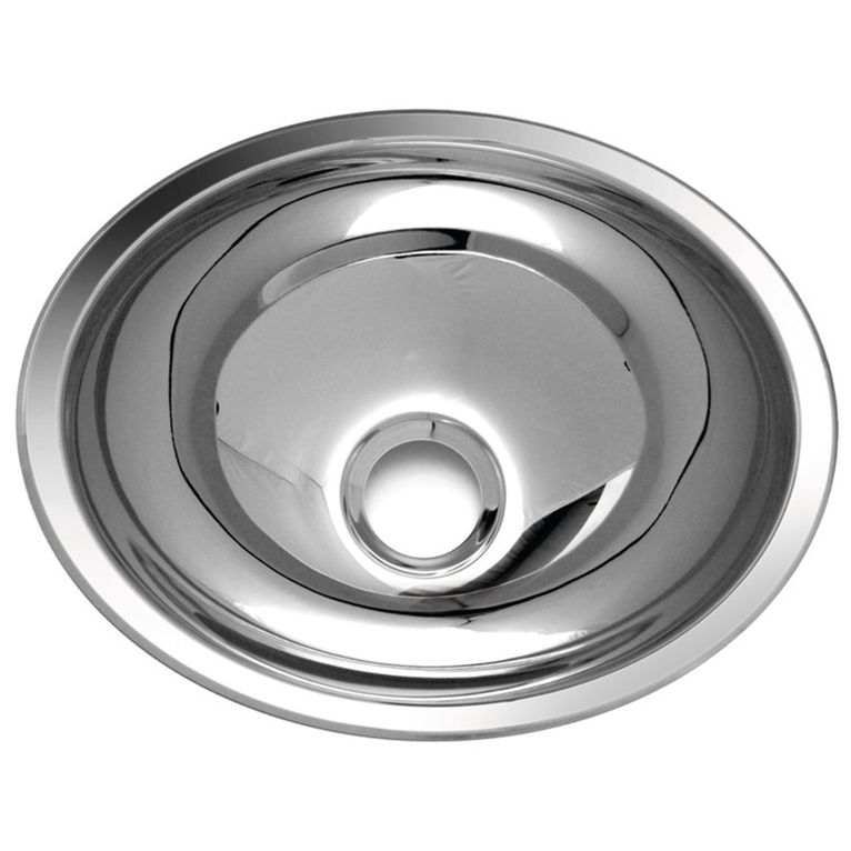 lavandino ovale in acciaio inox 340x270x120 mm - carbest