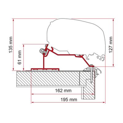 ADAPTER CARAVAN ROOF 450 - Fiamma