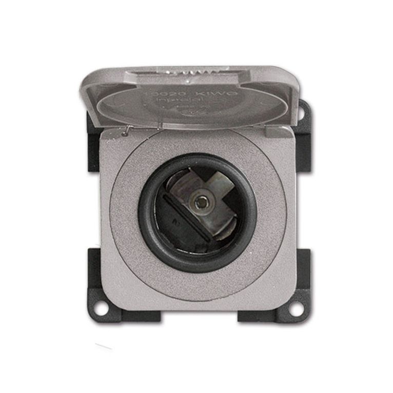 presa dc con coperchio • 12 v • grigio chiaro