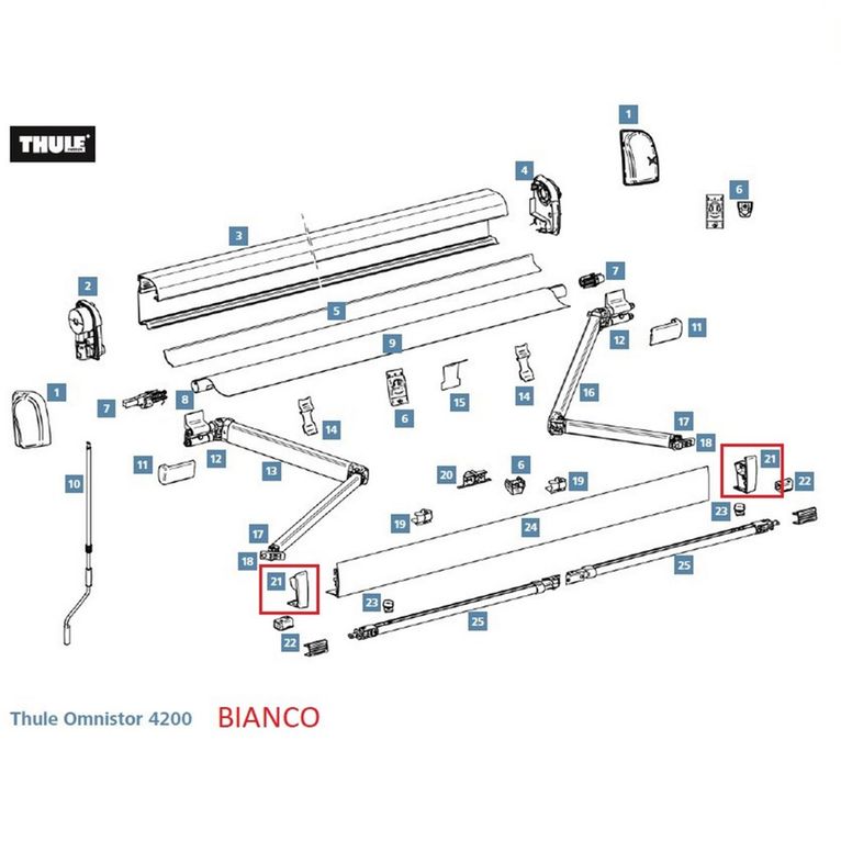 thule 4200 cuffie front. sx/dx bian
