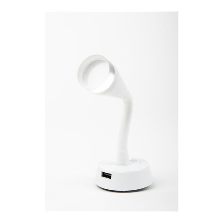 faretto led con braccio flessibile bianco 1,8w usb