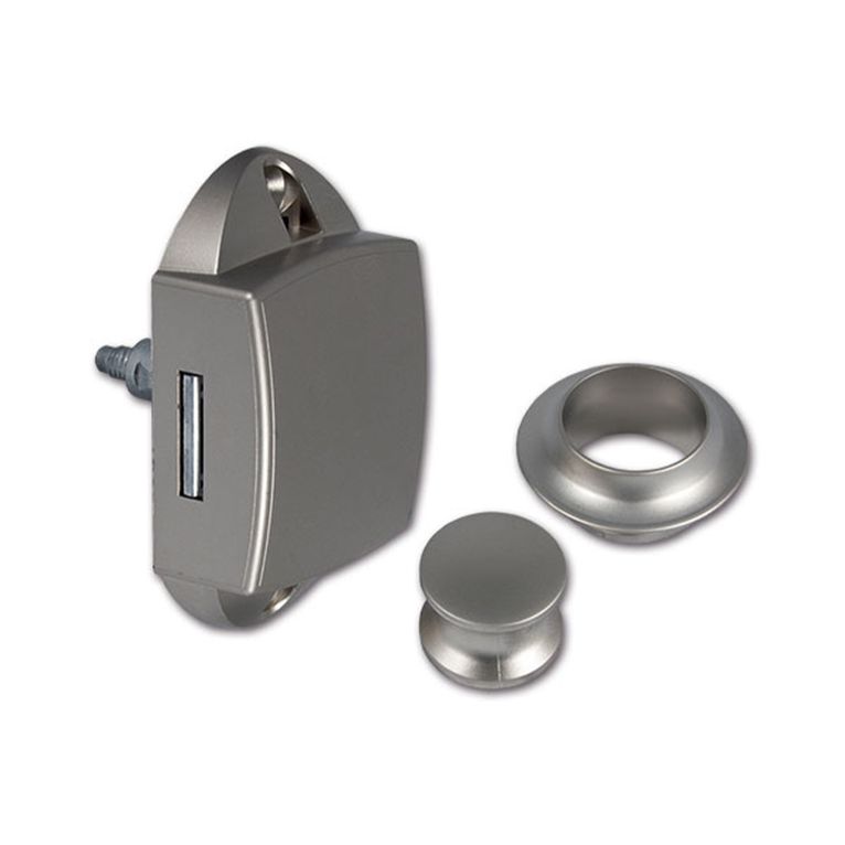 kit push-lock - pulsante e rosetta - nichelato
