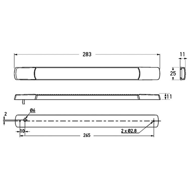 fanale posteriore freno • strip lamp • led 12v - hella