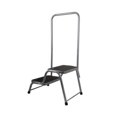 Doppio gradino con corrimano 43x64x37,5 cm, acciaio