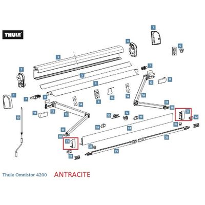 THULE 4200 CUFFIE FRONT. SX/DX NERE