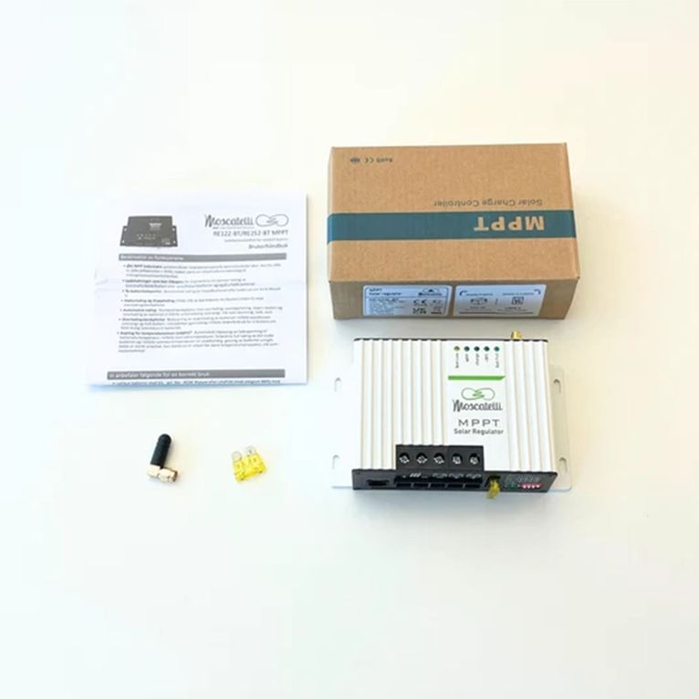 regolatore di carica mppt 12a duo bluetooth integrato per camper - bianco