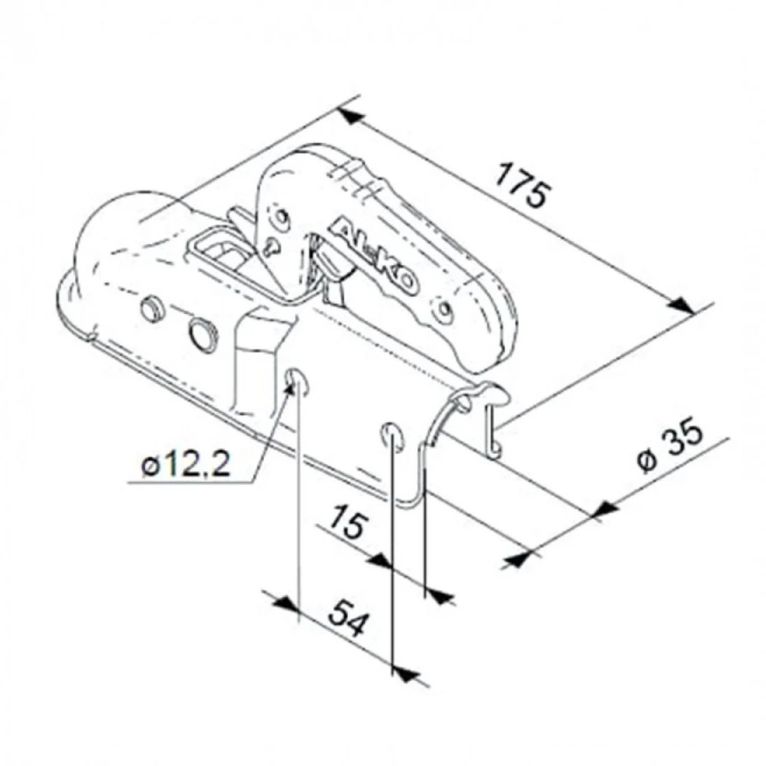 giunto a sfera ak7 senza pulsantino – attacco ø 35 mm