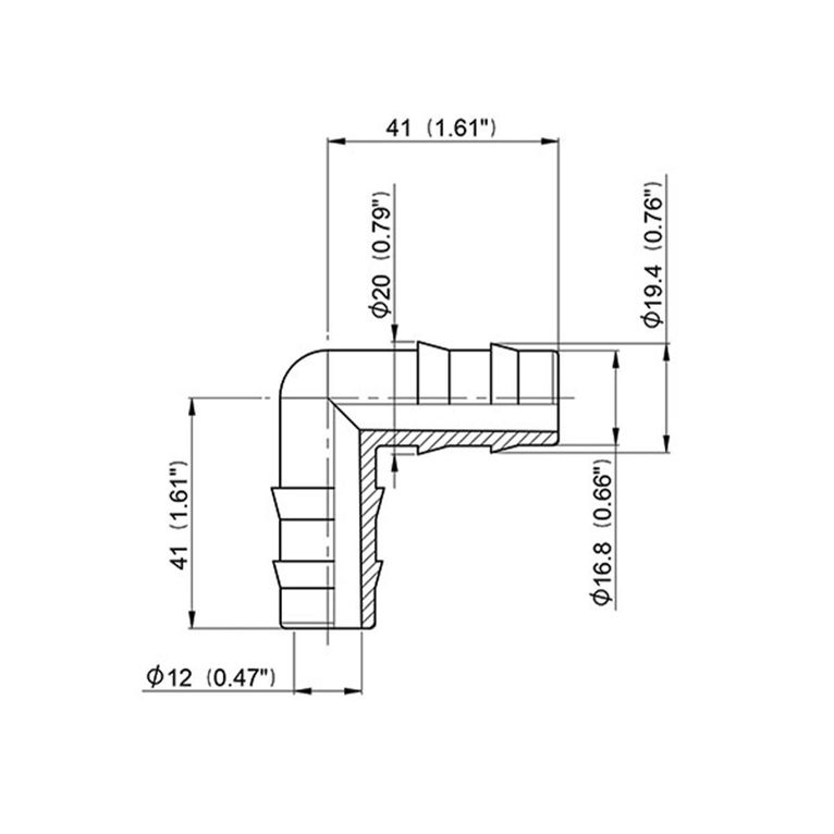 manicotto curvo 90° - ø 20 mm