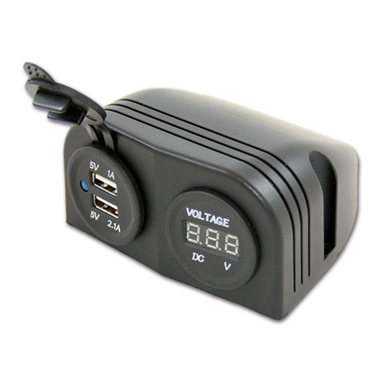 supporto 2 usb e voltimetro • 5 v