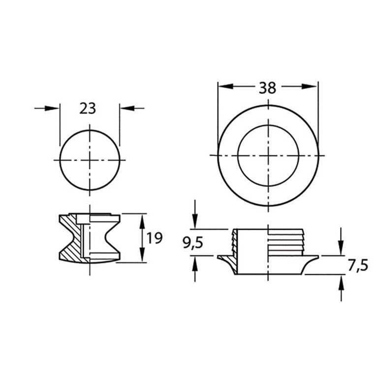 kit push-lock - pulsante e rosetta - nichelato