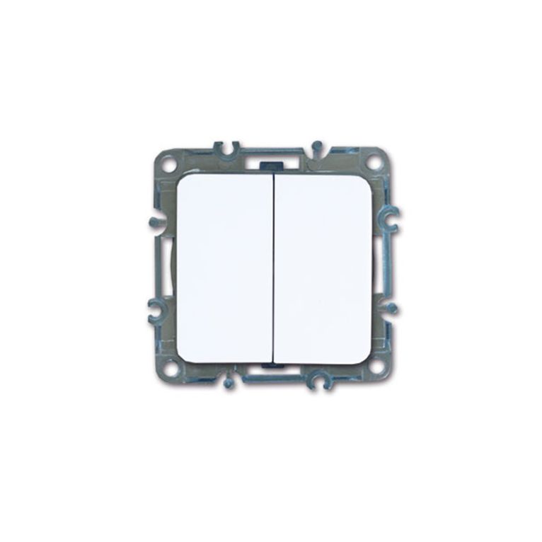 interruttore unipolare doppio galaxl • bianco