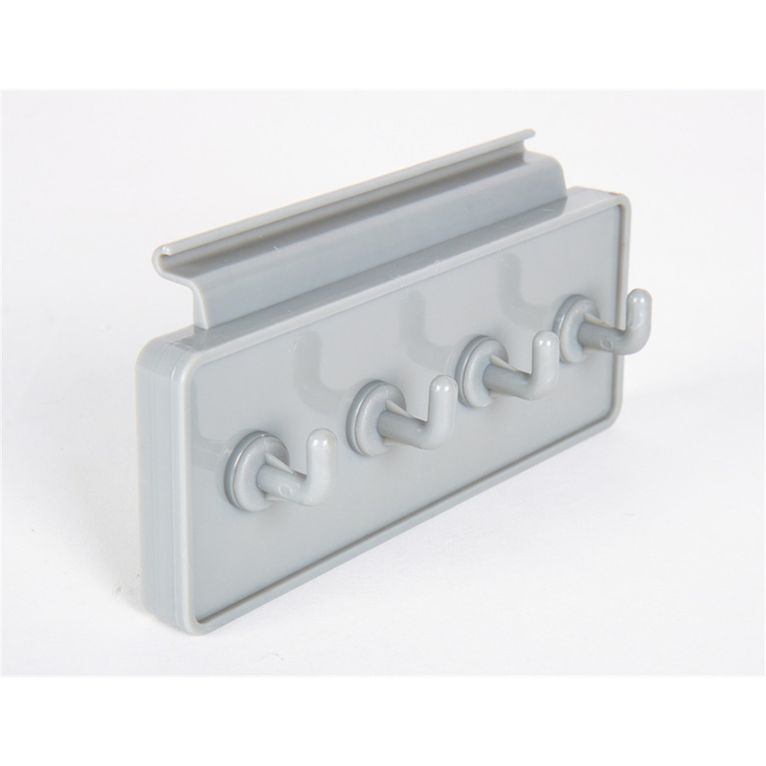 barra portaganci per guida keder, 4 ganci, grigio