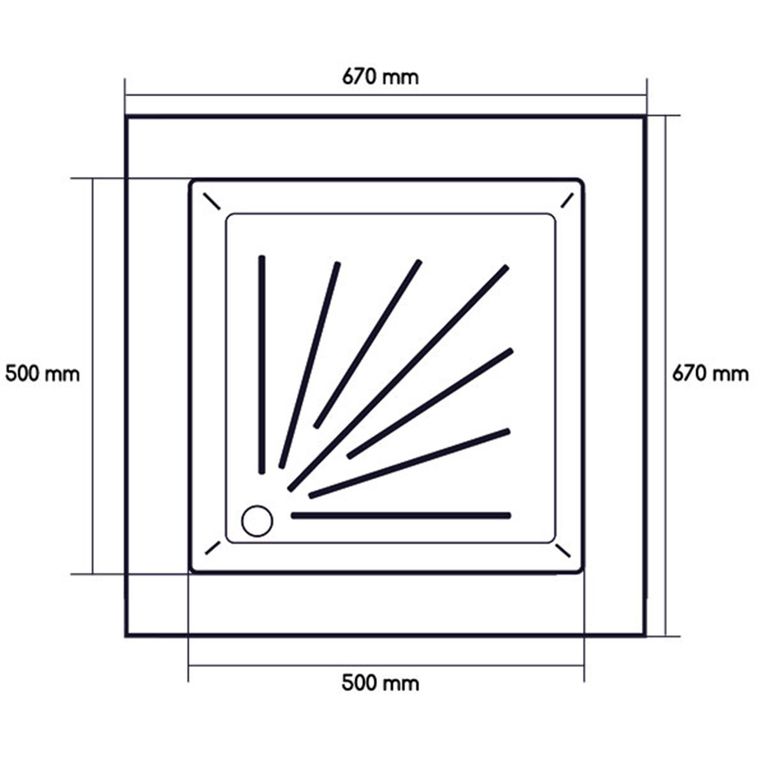 piatto doccia in materiale plastico • 500 x 500 x 80 mm