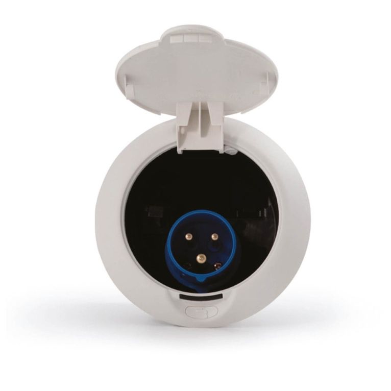 spina elettrica esterna nera 230v/16a ip44 con salvavita