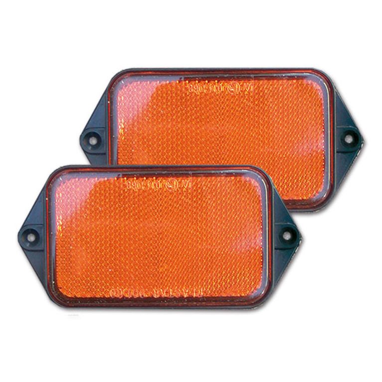 catadiottro 95x60mm arancione a vite • 2 pz blister