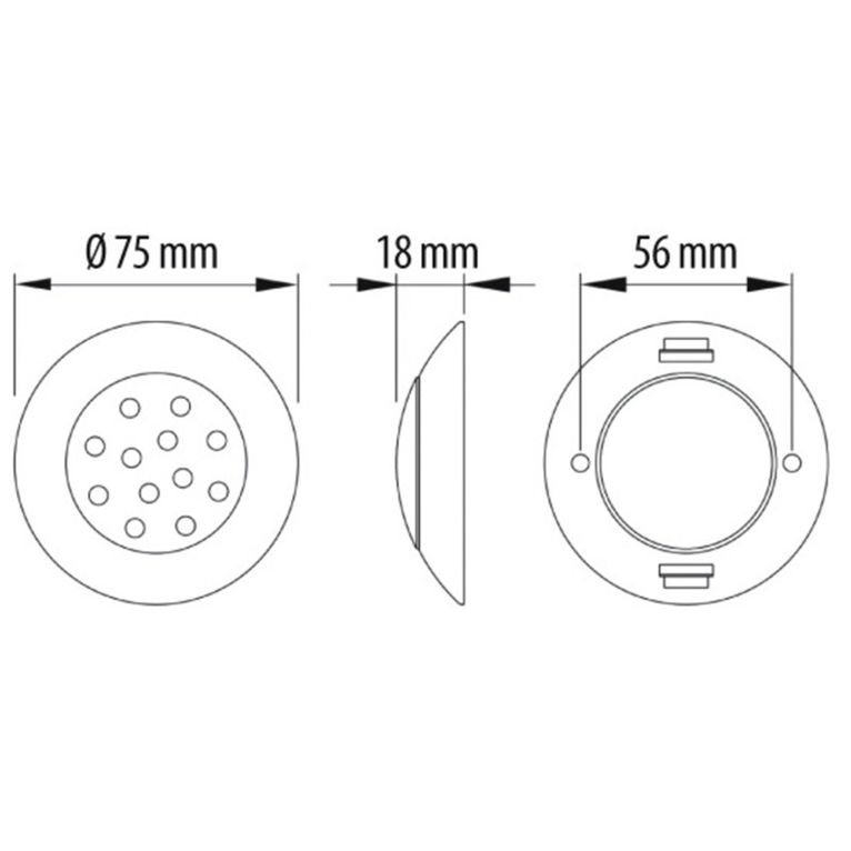faretto led 12v/24v 2w bianco 75x18 mm - carbest