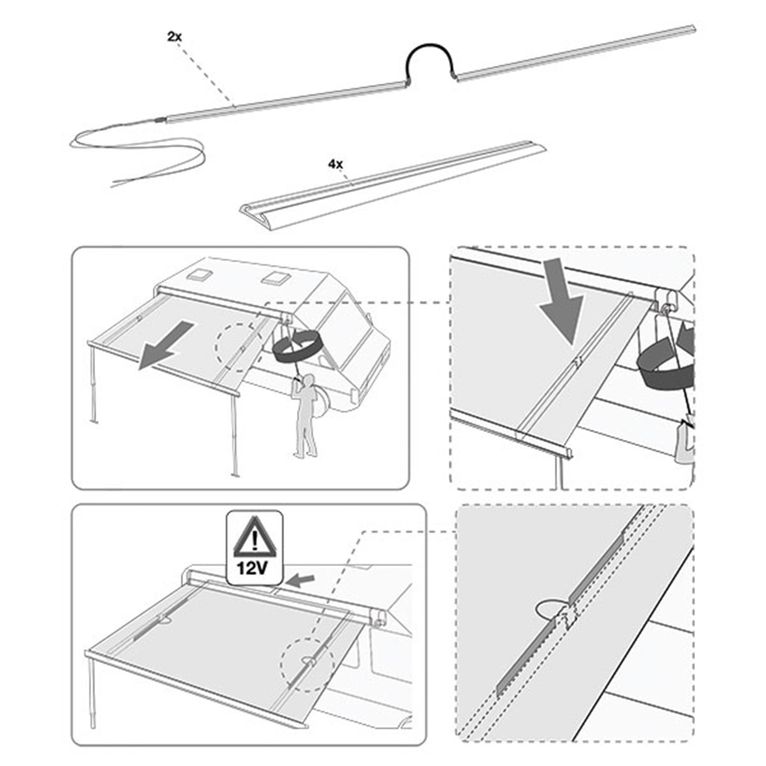 awning arms led cob - fiamma