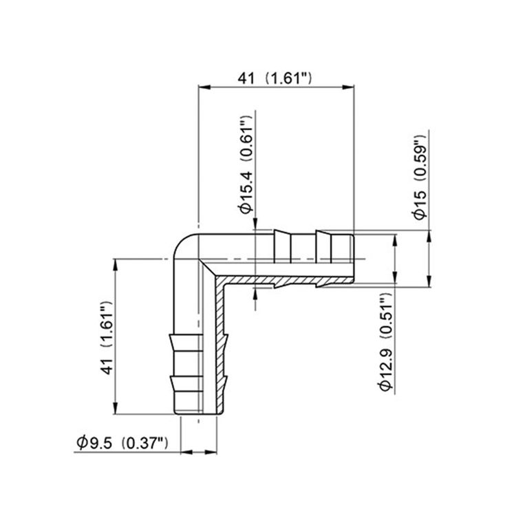 manicotto curvo 90° • ø 16 mm • blister