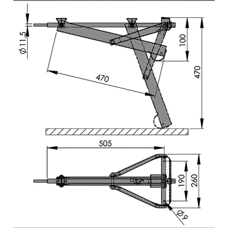 piedino appoggio corto • 800 kg