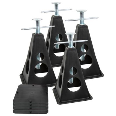 Cavalletti stabilizzatori in plastica 4 pz nero 30-42 cm