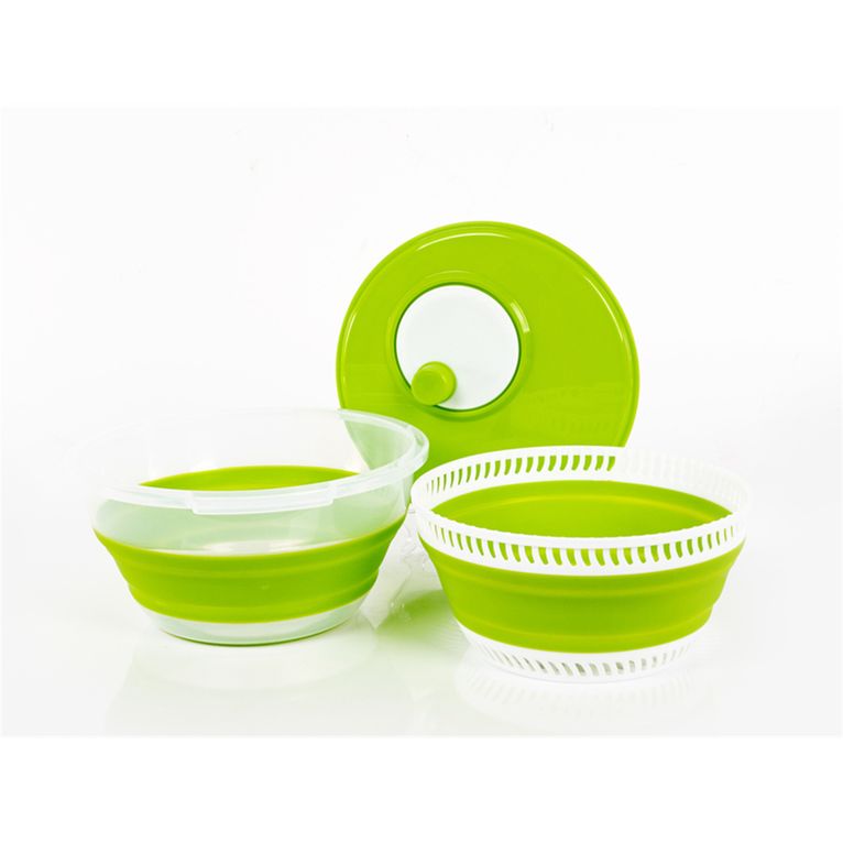 centrifuga per insalata pieghevole lime/bianco - camp4