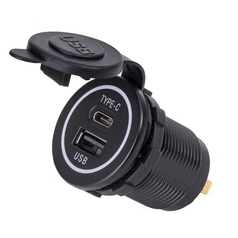 presa usb a-c 12/24v,2x 2.4a out.in