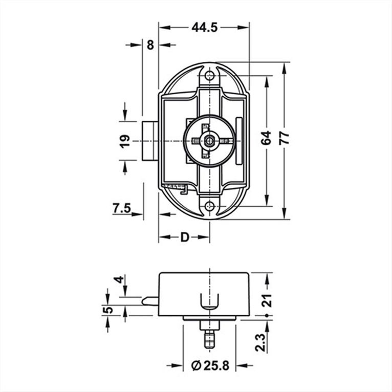 push-lock unilaterale - marrone - con ganci