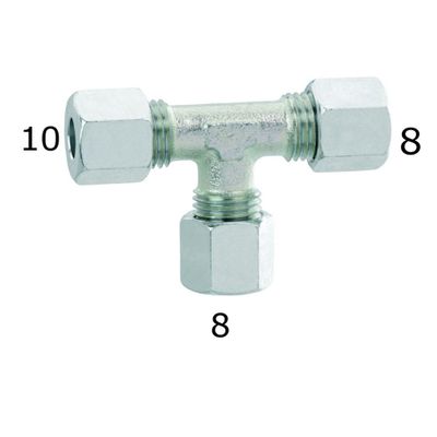 RACCORDO A T RIDUZIONE 10X8X8 MM