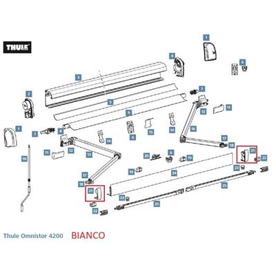 THULE 4200 CUFFIE FRONT. SX/DX BIAN