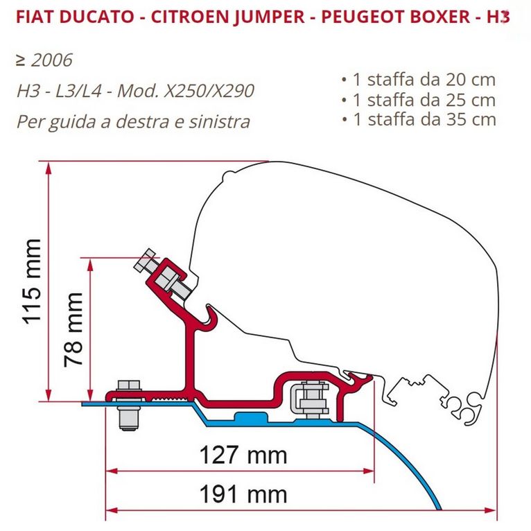 kit ducato h3 l3/l4 per f80s >2006 - fiamma