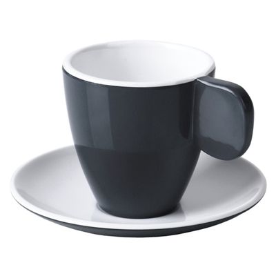 Set 2 tazzine espresso in melamina antracite/bianco