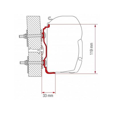 ADAPTER F45/F70 HYMER >2016 300 CM. - Fiamma