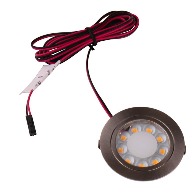 faretto led rotondo 1,7w 9 led 65x13 mm zinco cromato