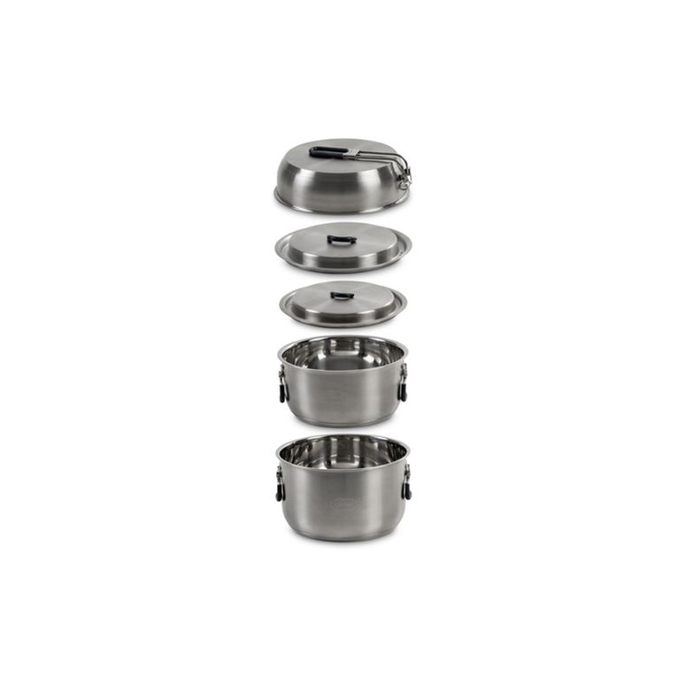 set pentole acciaio inox asti 5 pezzi con feltro e borsa