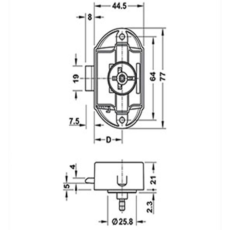 serratura mini push-lock nichelata